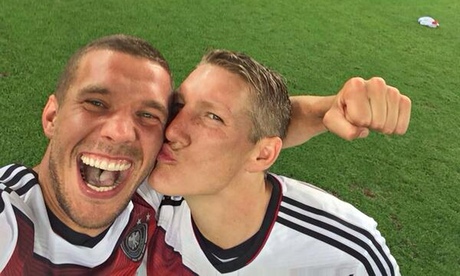 World Cup final: Lukas Poldolski's selfie with Bastian Schweinsteiger
